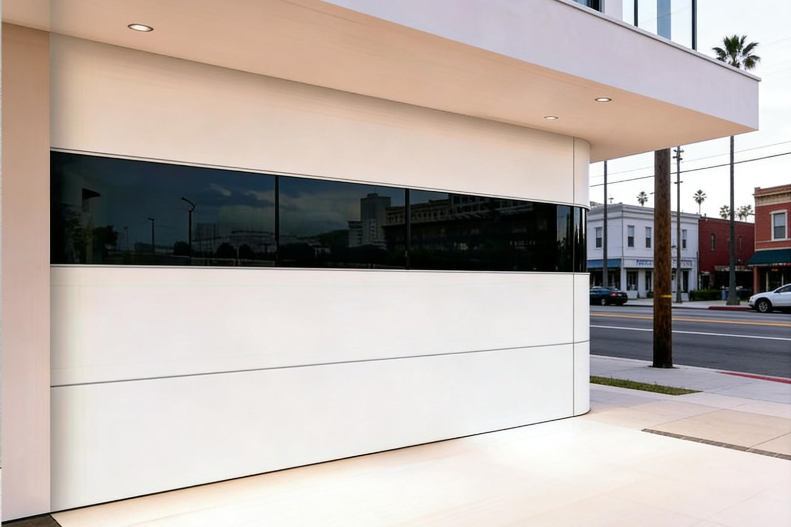 Flush Aluminum Panel Door Series White and Glass