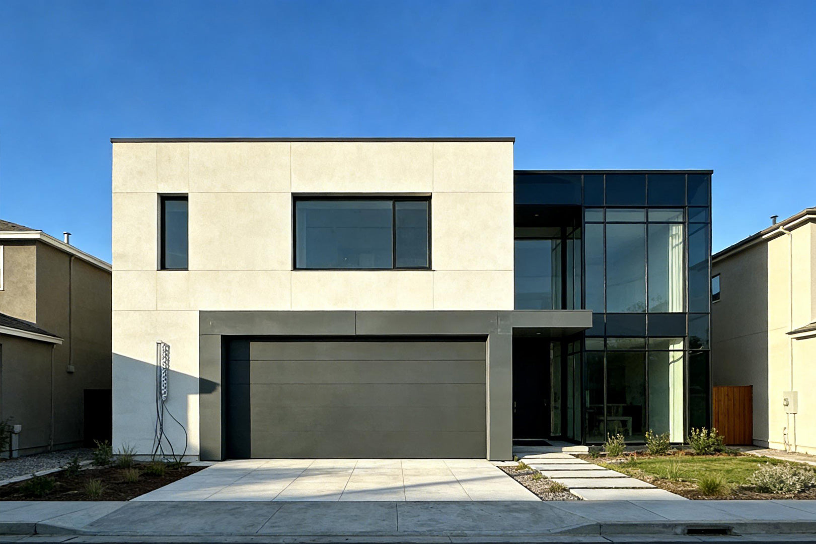 Flush Aluminum Panel Door Series Grey